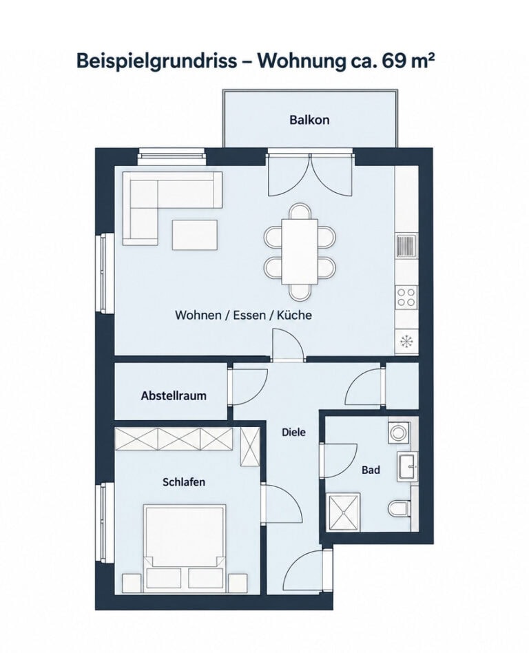 Beispielgrundriss einer Wohnung bei AndersWohnen